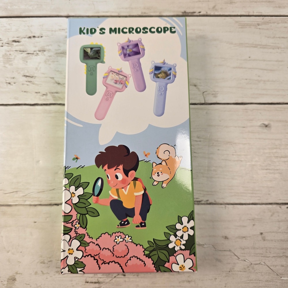 Kids Digital Handheld Microscope Green Dinosaur 2.4 Inch Screen Photo Video T001